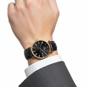 NWT Authentic Porsamo Bleu Veritas 1 Quartz Black Dial Men's Watch